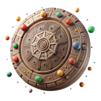 magnificent traditional Aztec Calendar Stone Detail Isolated on Transparent Background professional png