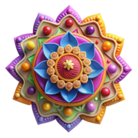 magnificent rustic Diwali Rangoli Intricate Design Bright Colors authentic png