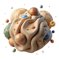 serene rustic Ceramic Clay Sculpture Abstract Form Isolated original png