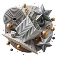 extraordinary abstract Geometric Pattern Gray Scale Isolated Element detailed png