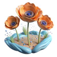 magnificent minimalist Arctic Poppy Flower Field Cutout high resolution png