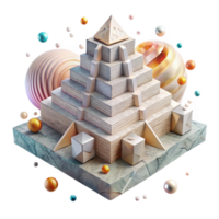 wonderful traditional Aztec Pyramid Structure Stone Blocks Transparent authentic png