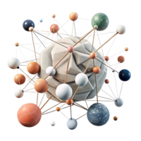 serene vintage Abstract Network of Connected Nodes Cutout png