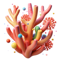 beautiful classic Coral Branch Isolated Element Colorful Polyps high quality png