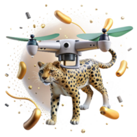 extraordinary vintage Drone Photographing Indochinese Leopard Isolated detailed png