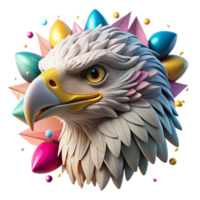 beautiful minimalist Detailed Carving of Eagle Head Transparent Background professional png