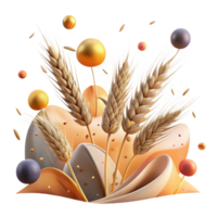 serene artistic Field of Wheat Swaying in Breeze Cutout high resolution png