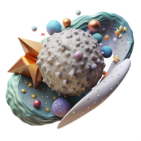 beautiful modern Comet Nucleus Isolated with Ice Texture professional png