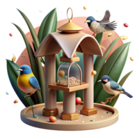 dramatic rustic Bird Feeder Attracting Birds Backyard Habitat Cutout high resolution png