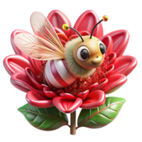 dramatic vintage Bee on Red Clover Flower Close Up Transparent Background original png