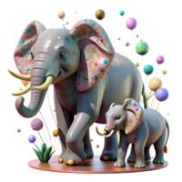 extraordinary classic Elephant with Calf Walking Transparent Background authentic png