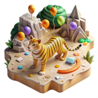 dramatic artistic Ai Mapping Tiger Territory Cutout high resolution png