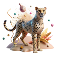 elegant contemporary Ai Monitoring Cheetah Isolated authentic png