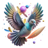 elegant abstract Bird in Flight with Clouds Isolated Element authentic png