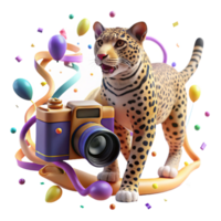extraordinary artistic Ai Driven Camera Observing Leopard Isolated genuine png