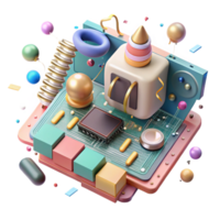 impressive creative Circuit Board Components Electronic Parts Transparent Background high resolution png