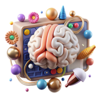 serene modern Brain Computer Interface Diagram Isolated Element exclusive png