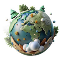 dramatic classic Globe Showing Forest Coverage Cutout Element premium png