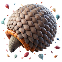 wonderful modern D Model of Pangolin Scale Micro View Isolated high resolution png