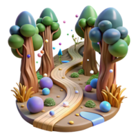 stunning rustic Forest Path with Stream Transparent Background genuine png