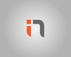 Letter IN Abstract Logo Design Icon Minimal Template. vector