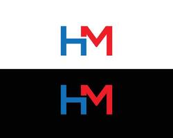 Abstract Letter HM Logo Design Icon Minimal Template. vector