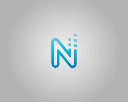Modern Digital N Letter Initial Logo Design Icon Template. vector