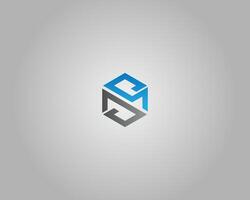 SM or MS Hexagonal Logo Design Icon Minimal Template. vector