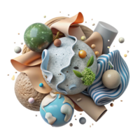 magnificent creative Environmental Degradation Top View Transparent Background high resolution png