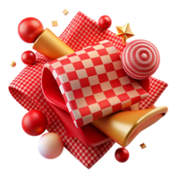 wonderful creative Dynamic Red Checkered Pattern Isolated Element high resolution png