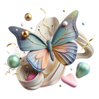 elegant contemporary Butterfly Emerging Early Spring Cutout Transparent Background png
