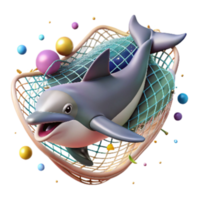 magnificent abstract Dolphin Caught in Net Cutout Underwater View detailed png