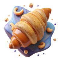 extraordinary artistic Croissant with Flaky Layers Isolated high resolution png
