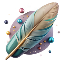 elegant minimalist Bird Feather with Embossed Effect Isolated Element exclusive png