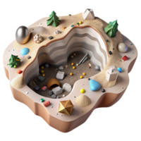 dramatic classic Destroyed Habitat Footprint Mining Transparent Background Top View png