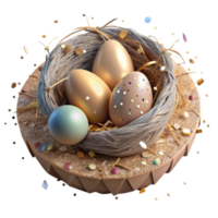impressive modern Bird Nest with Eggs Isolated on Transparent Background high resolution png