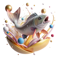 dramatic artistic Fish Jumping Out of Water Isolated Element Dynamic Splash premium png