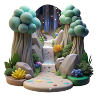 stunning rustic Forest Path Leading to Waterfall Transparent exclusive png