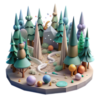 elegant classic Forest Landscape Panoramic View Isolated on Transparent Background png