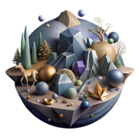 dramatic modern Fragmented Ecosystems and Wildlife Corridors Transparent Background Dark and Moody premium png