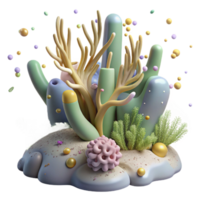 extraordinary rustic Dying Kelp Forest Due to Pollution Side View Isolated premium png