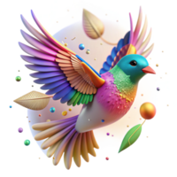 wonderful artistic Colorful Bird in Flight Transparent Background Cutout genuine png