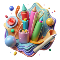 extraordinary contemporary Colorful Art Supplies Creative Collaboration Transparent Background genuine png