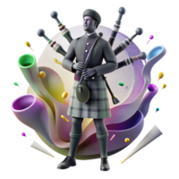 wonderful artistic Bagpipes Player Silhouette Transparent Background authentic png