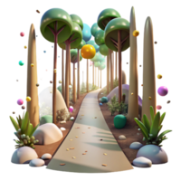 elegant traditional Forest Path Sunlight Filtering Through Trees Isolated authentic png