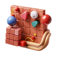 beautiful artistic Brick Red Brand Strategy Diagram with Graphs Transparent Background authentic png