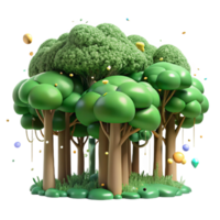 elegant artistic Forest Canopy Lush Green Top View Transparent Background premium png