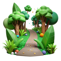impressive creative Forest Path Cutout with Bright Green Foliage authentic png