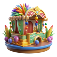 beautiful classic Brazilian Carnival Parade Float Isolated Colorful Design authentic png