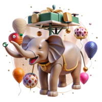 serene minimalist Drone Monitoring Elephant Herd Side View Transparent Background premium png